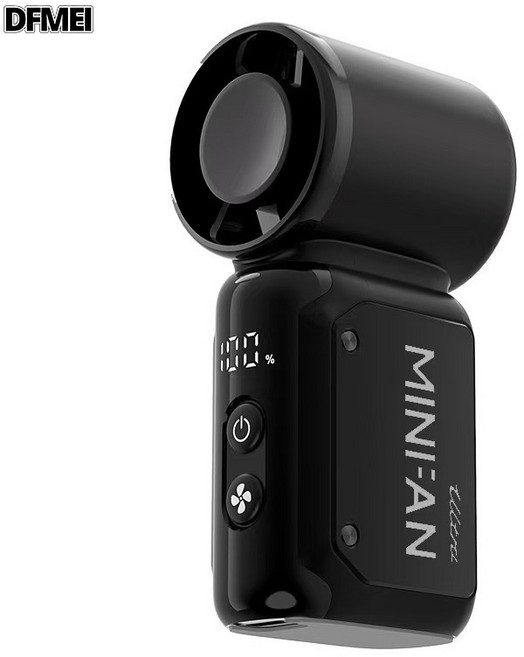 QRU JF157高速199檔迷你手持風扇 USB渦輪暴力便攜式戶外口袋小風扇, 47X38X95MM, 黑色