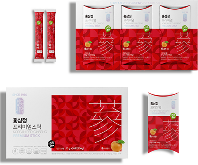 경동시장 홍삼스틱 배농축액 홍삼정 프리미엄 스틱 10g * 30포 쇼핑백 포함 선물세트 홍삼스틱 홍삼선물세트, 300g, 3세트