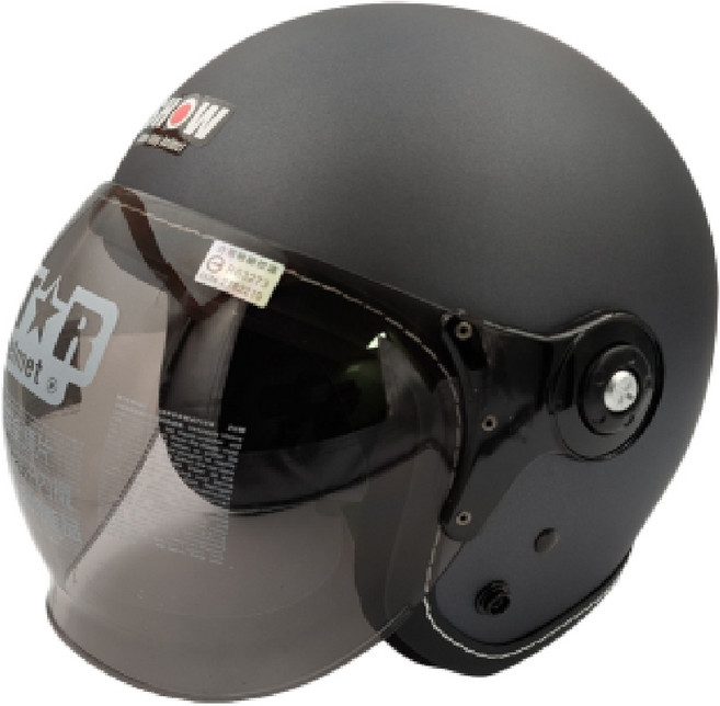 HOW 復古造型機車安全帽 輕量透氣, 平灰