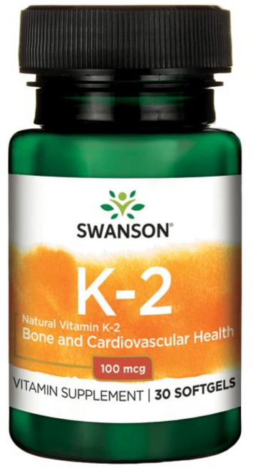 Swanson 斯旺森 維生素K-2軟膠囊 100mcg, 30顆, 1罐