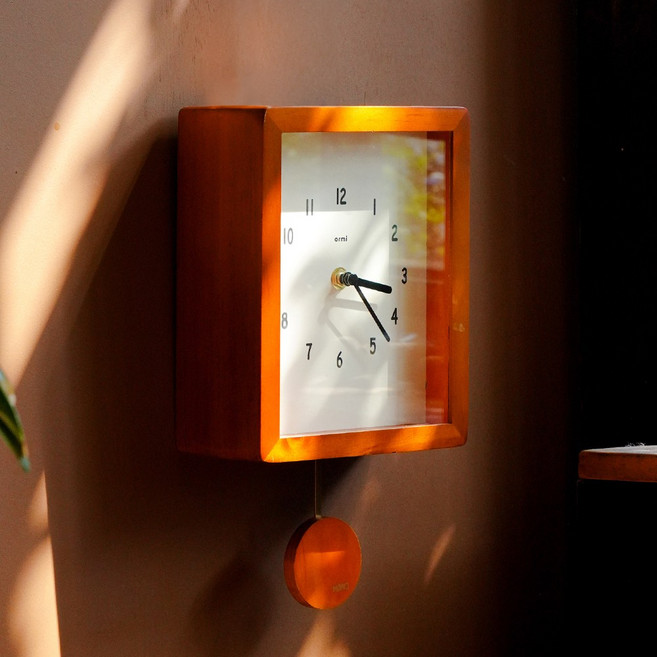 오르미 레트로 미로클락 우드 무소음 추시계 벽시계 괘종시계, ORMMRC(티크)