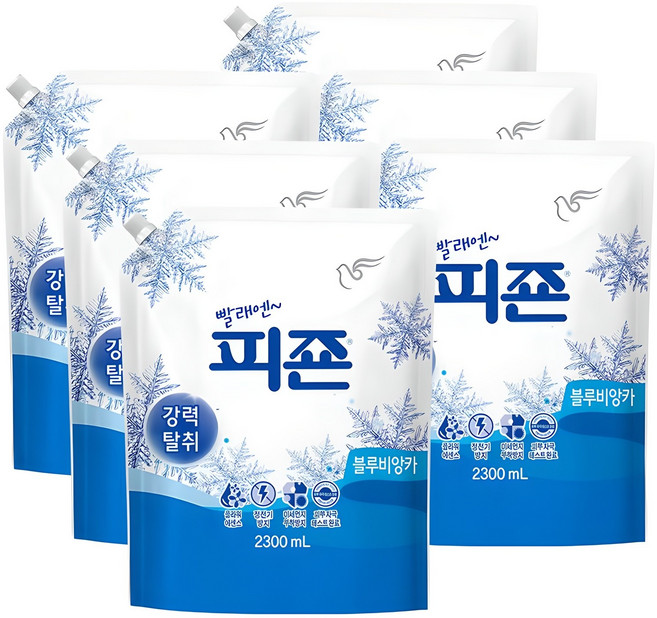 피죤 레귤러 섬유유연제 블루비앙카 리필, 2.3L, 1개입, 6개