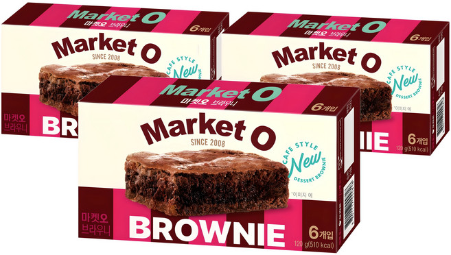 오리온 마켓오 브라우니 6p, 120g, 3개