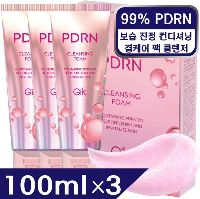 GIK PDRN 보습 진정 딥 클렌징 폼 대용량 클레이 팩 클렌저, 1개, 300ml