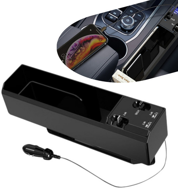 USB 충전 틈새 사이드 포켓 차량용 틈새 수납 포켓, 단품, 1개