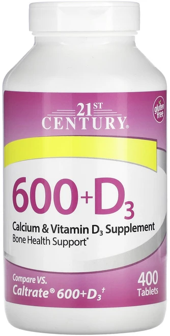 21세기센트리 600 D3 칼슘 비타민D3 써포트 400정, 상품선택, 1개 - 쿠팡
