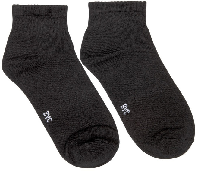 BYC&슈라네 학생용 심플 단색 무지 단목 양말 5켤레