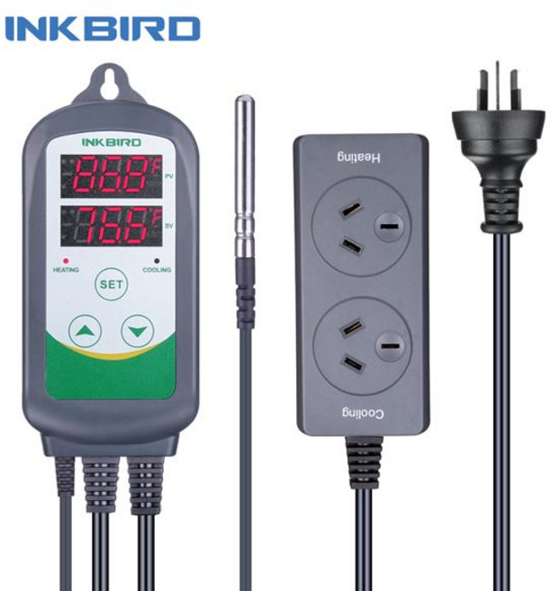 INKBIRD 디지털 온도 컨트롤러 온도 조절기 ITC-308 AC 110-220V 콘센트 조절기 열/냉각 제어 장비 센서, [04] AU Socket, 04 AU Socket
