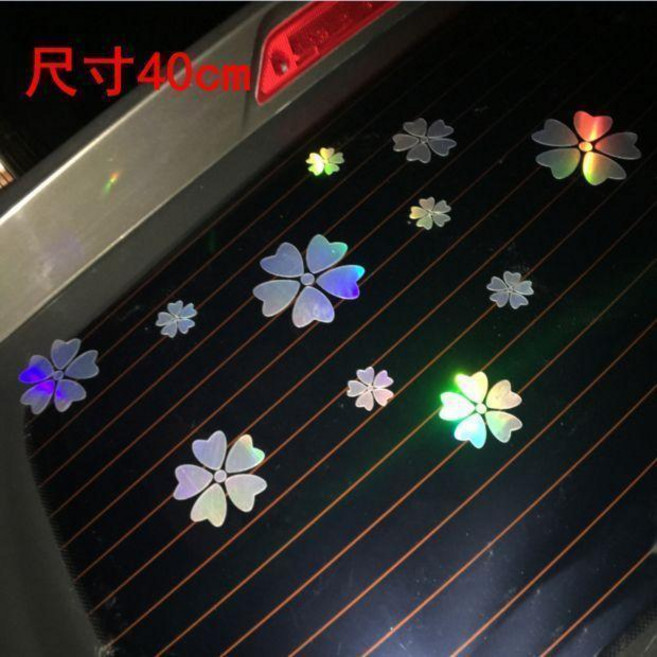 個性創意花朵反光車貼 汽車裝飾貼紙, 1個, 櫻花40cm