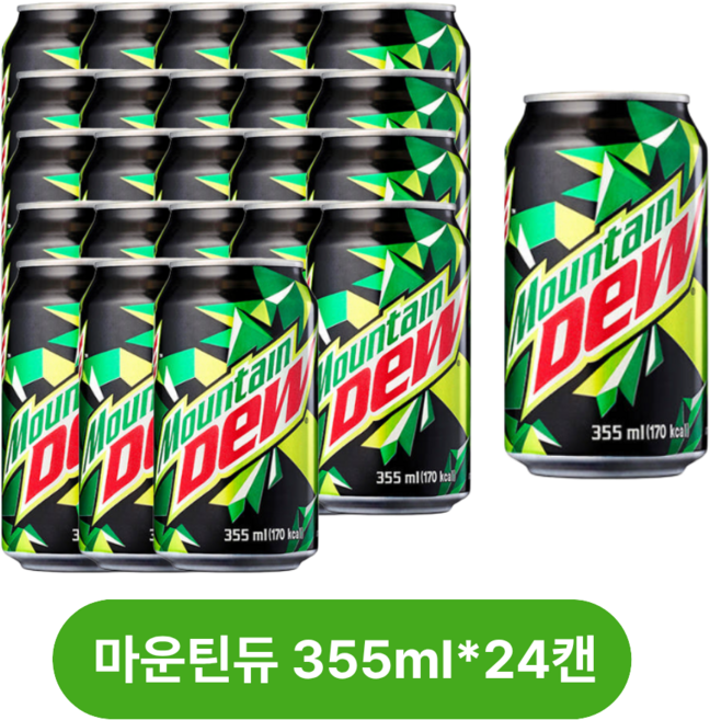롯데칠성 마운틴듀 355ml 24캔, 24개