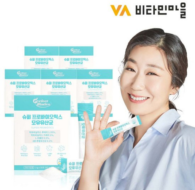 비타민마을 퍼펙트바이오틱스 슈퍼 프로바이오틱스 모유유산균 30p, 60g, 6개