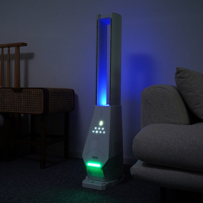 이노크아든 발터치 LED 무드등 날개없는 타워형 선풍기, 1개, FBD16-23BRB