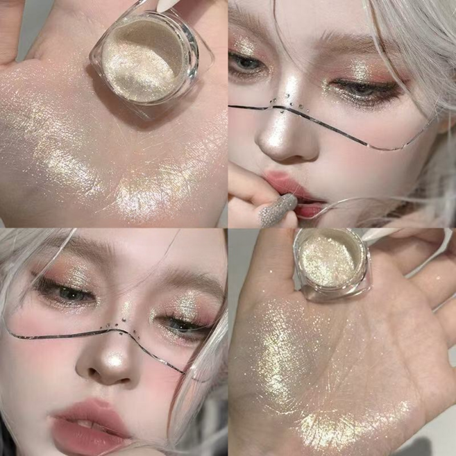 아이글리터 반짝이 아이섀도우 글리터 눈 애교살 하이라이트 싱글아이섀도우 블링 블링 하이라이터 블링 블링 솔리드 섀도우, 1개, 골드