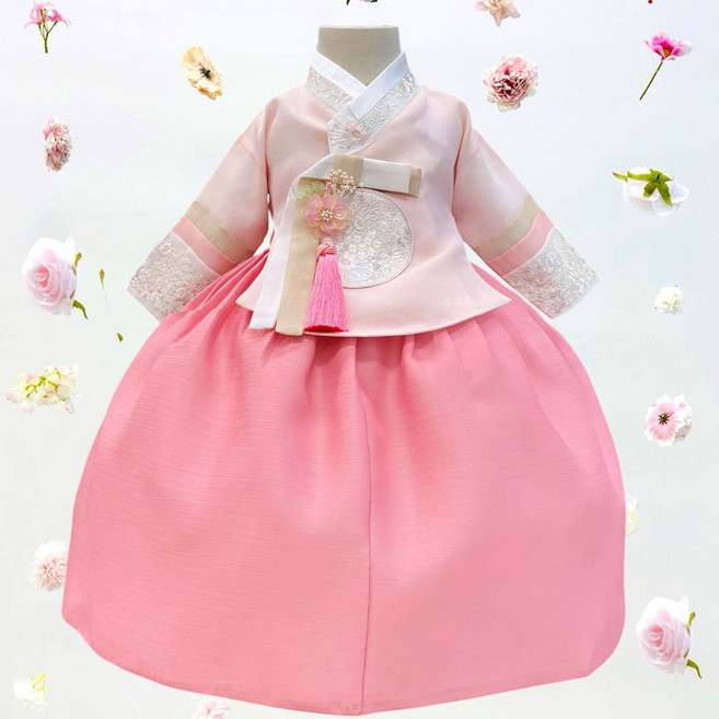 어썸한복 빛설 핑크 여아한복