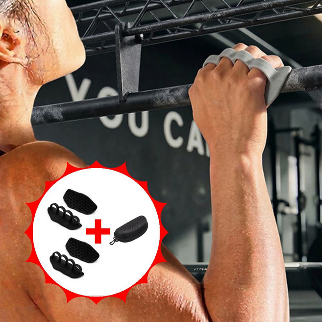 일리마 간편 착용 굳은살방지 피트니스 헬스 그립 스트랩 4단 1+1, 블랙, 1세트