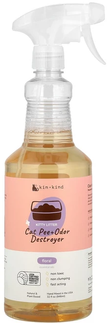 킨플러스카인드 키티 리터 반려묘 소변 + 냄새 제거제 플로럴향 354ml(32fl oz), KND25321 - 쿠팡