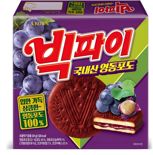 빅파이 영동포도 과자, 324g, 1개
