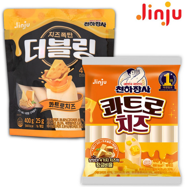 천하장사 소세지 X2봉 (치즈 448g+더블링 콰트로치즈 400g), 2개, 448g