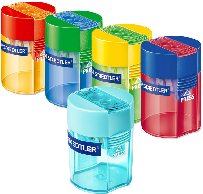 스테들러 연필깎이 튜브형 512 006 2홀 컬러에디션 색상랜덤발송, 1개