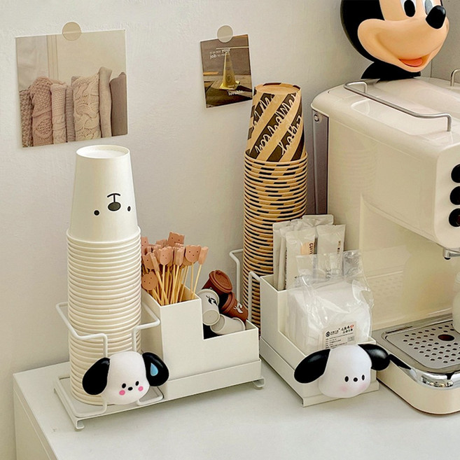 EGMI 다용도 종이컵 홀더 커피 스틱 수납합, 1개, 화이트