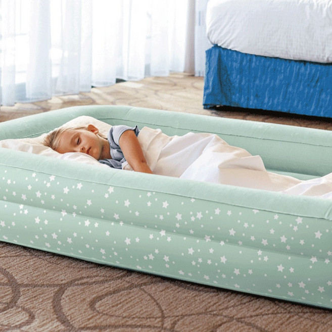 (인텍스 공식 판매처) 인텍스 휴대용 유아배드 (Intex Toddler Air Mattress) 유아용 매트리스, 에메랄드