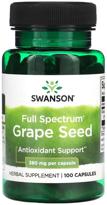 스완슨 풀스펙트럼 포도씨 380 mg 100캡슐, 5개, 100정 - 쿠팡