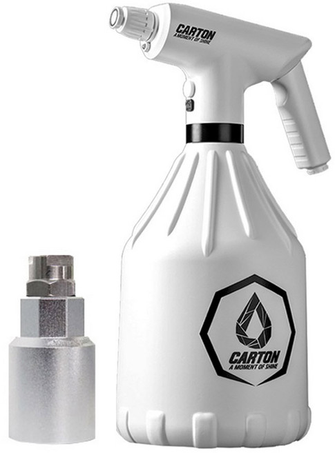 CARTON 카톤 자동차 세차 전동분무기 다용도 원예 자동 압축분무기 2.0L 화이트 + 부채꼴노즐, 1개