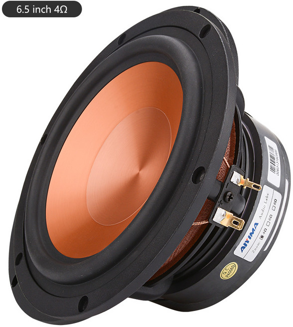 AIYIMA 오디오 6.5 인치 4 8 옴 100W 미드레인지 베이스 우퍼 스피커 알루미늄 세라믹 HIFI 북셀프 라우, 02 Orange 4 Ohm Speaker, 02 Orange 4 Ohm Speaker