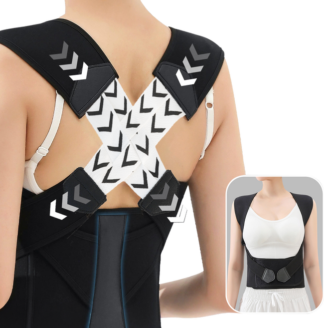 에어핏 바른 자세 교정 밴드, 1개, 블랙