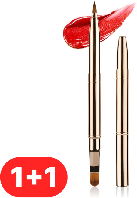 로니베이 휴대용 오토 립브러쉬 듀얼 입술 립스틱 브러쉬 립붓, 2개, 골드