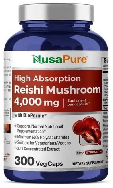 누사퓨어 영지버섯 추출물 4000mg 캡슐, 1개, 300정 - 쿠팡