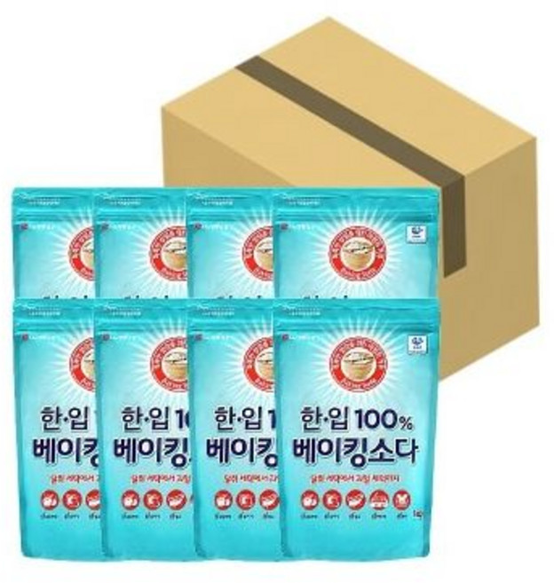 LG생활건강 한입 베이킹소다 1KGX8개입(1박스), LG생활건강 한입 베이킹소다 1KGX8개입(1박스) 다