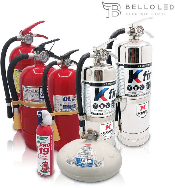 동성바텍 오일전기 K급 소화기 간이소화기 분말소화기 3.3kg 3L 4L 3kg 가정용 주방용 휴대용, 국산 축압식 분말소화기 3.3KG, 1개, 혼합색상