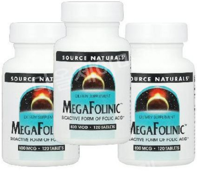 3개 소스 내추럴스 엽산영양제 엽산 800 Folic Acid 800mcg 120정