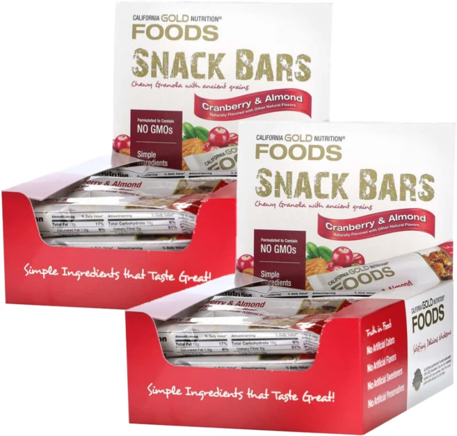 캘리포니아 골드 뉴트리션 CGN 크랜베리&아몬드바 각40g 12개입 2팩 - 쿠팡