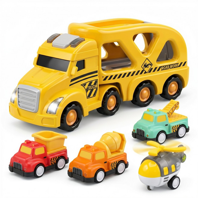 릴라코 2세대 중장비 장난감 미니자동차 5종세트, 1개, 옐로우