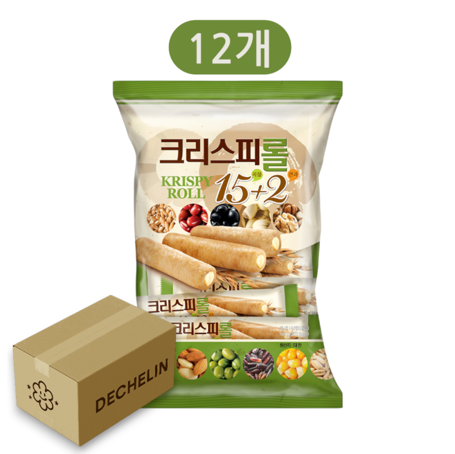 크리피스롤 15곡물 + 2견과 과자, 180g, 12개