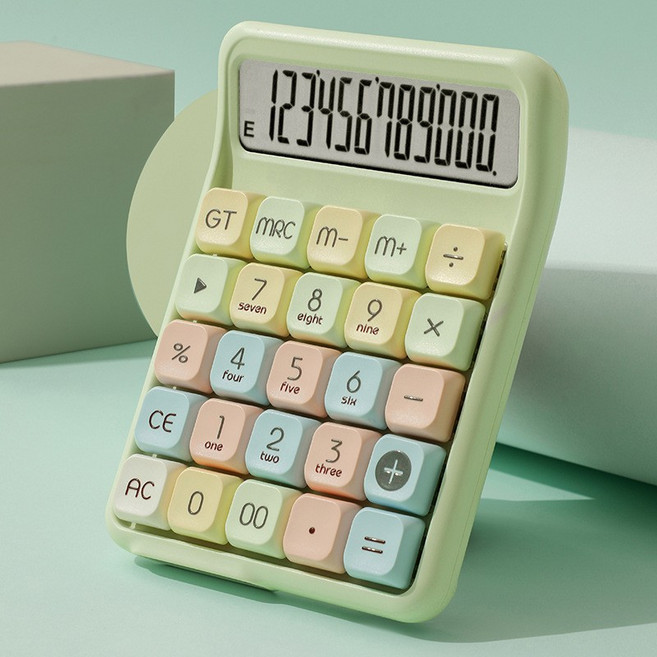 말랑킷 레트로 키감좋은 키보드 사무실 사무용 계산기 청축, 1개, 파스텔