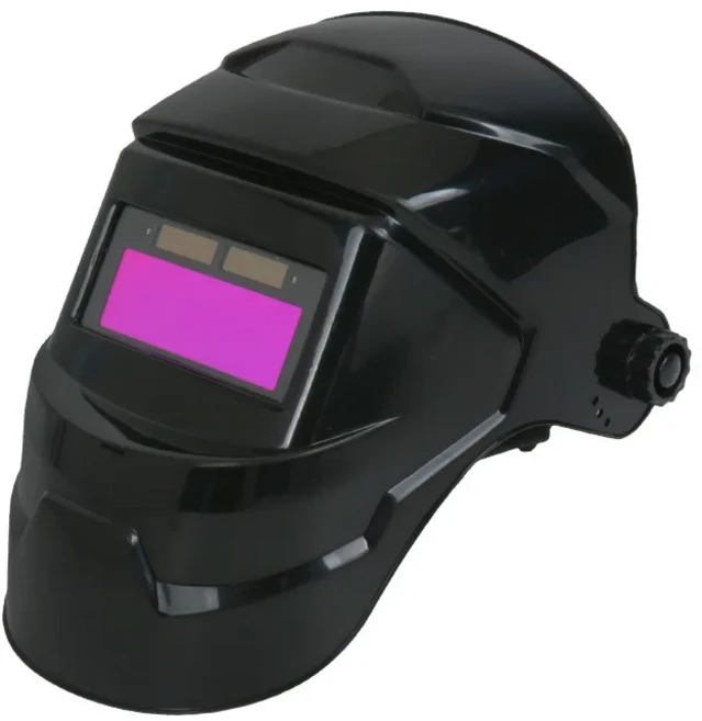 용접 헬멧 마스크 카멜레온 대형 뷰 트루 컬러 태양 광 발전 자동 어두워지는 아크 그라인드 컷용, 01 Black