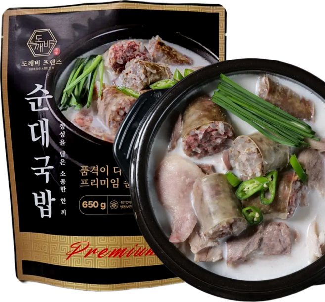 도깨비 순대국 국내산 토종 고기 캠핑 밀키트 진한 국밥, 1개, 650g