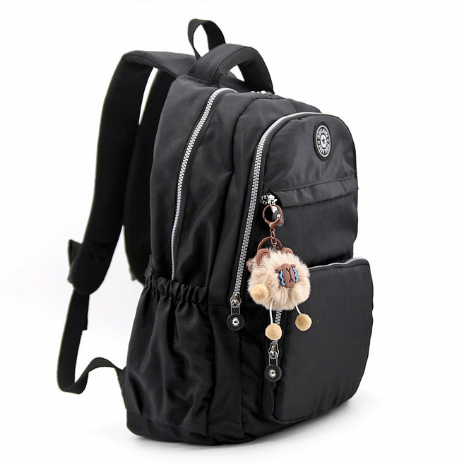 미쓰백 바슬리 가벼운 나일론 카고 여성 백팩 1박2일 여행용 방수 대학생 학원 여자 노트북 배낭 + 카피바라 구성품