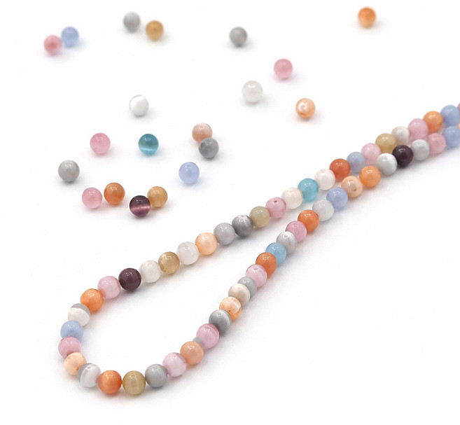 [비즈엔케이] 캣츠아이 3mm 원석팔찌재료 DIY 비즈 만들기재, 3mm(20알), 1개