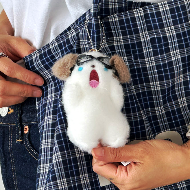 음파 수영 가방 인형 물안경 헤엄치는 동물 키링, 1개, [1.강아지(멍멍이)]