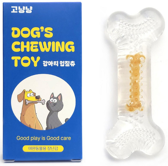 고냥냥 강아지 이갈이 장난감 터그놀이, 1개, 노랑(치킨)