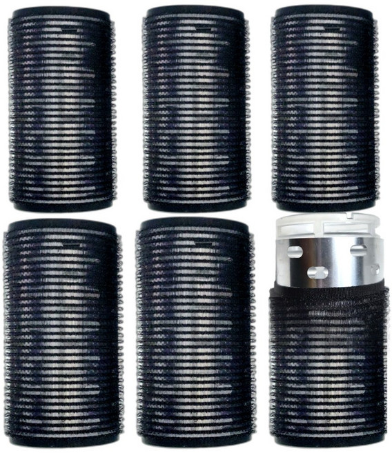 미소라인 고급 열전도 구르프 헤어롤 대형 (5cm), 6개, 블랙