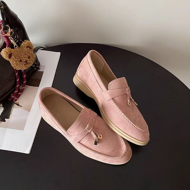 여자 키높이 태슬 모카신 스웨이드 로퍼 단화 5cm