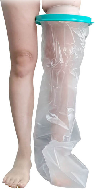 깔끔더하기 다리 무릎 발목 깁스 방수 커버, 민트-다리XL, 1개