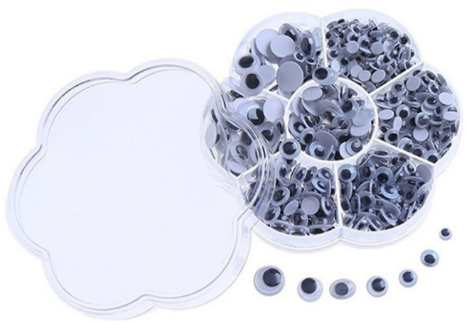 HANSUWI 접착식 눈알 스티커 700p 세트 대형 입체 놀이재료 만들기 재료, 혼합색상, 1세트