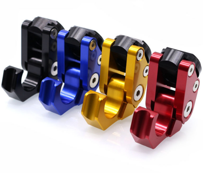 CNC 폴딩형 봉지걸이 후크 헬멧걸이 튜닝 오픈핸들 고리 걸이 전동킥보드 음료고리 가방 배달대행 오토바이, 골드, 1개