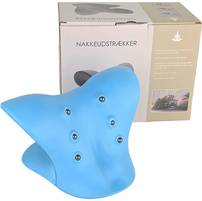 메디플러스 바른목 넥스트레쳐 경추스트레칭 일자목 거북목, 청색, 1개